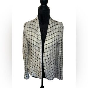 Ace & Jig Metallic Striped Open-Front Organic Cotton Jacket- Small